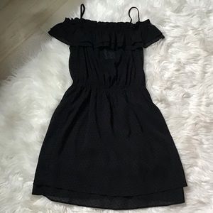NWT H & M Black Sheer Polka Dot Dress Size 8